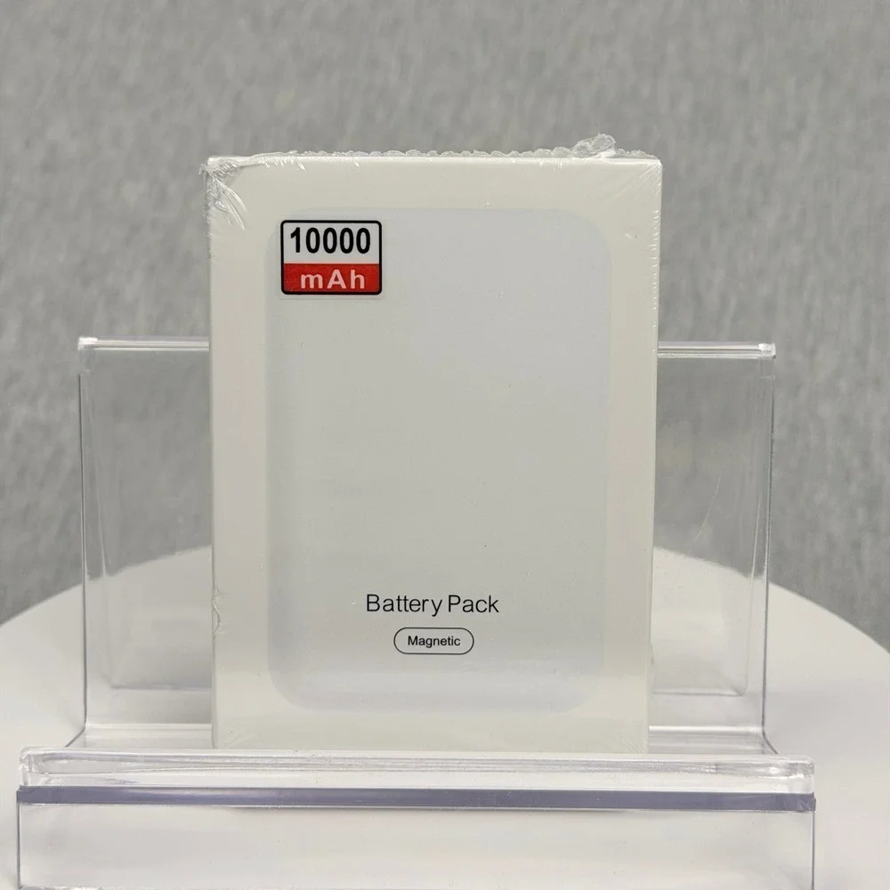 Magnetic Battery Pack 10000mAh External Phone Power Bank White New